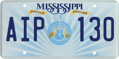 MS license plate AIP130