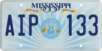 MS license plate AIP133