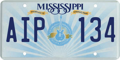 MS license plate AIP134