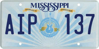 MS license plate AIP137