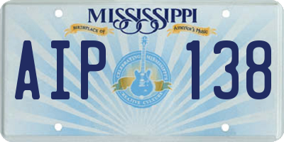 MS license plate AIP138