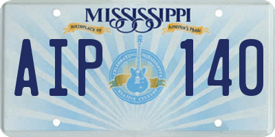MS license plate AIP140