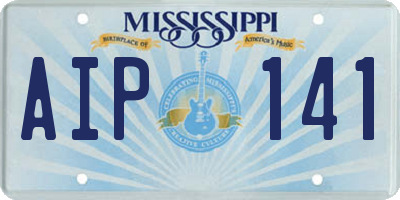 MS license plate AIP141