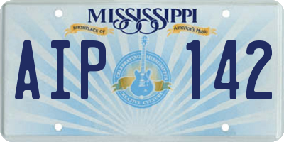 MS license plate AIP142