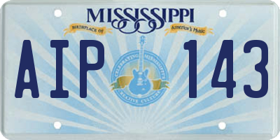 MS license plate AIP143