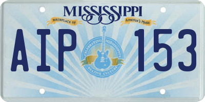 MS license plate AIP153
