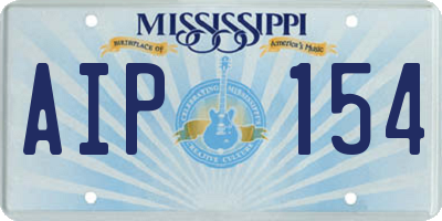 MS license plate AIP154