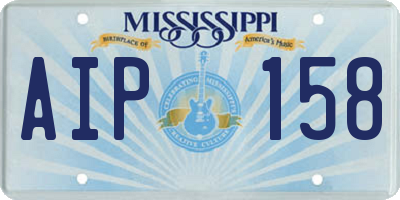 MS license plate AIP158