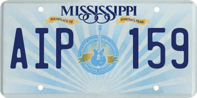 MS license plate AIP159
