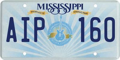 MS license plate AIP160