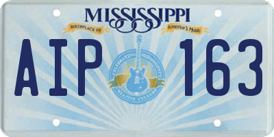 MS license plate AIP163