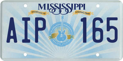 MS license plate AIP165
