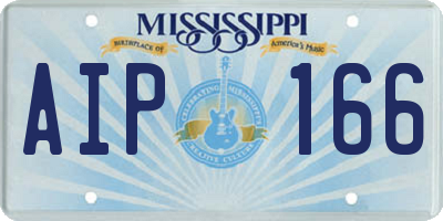 MS license plate AIP166