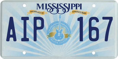 MS license plate AIP167
