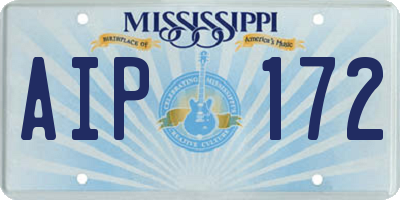 MS license plate AIP172