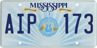 MS license plate AIP173
