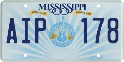 MS license plate AIP178