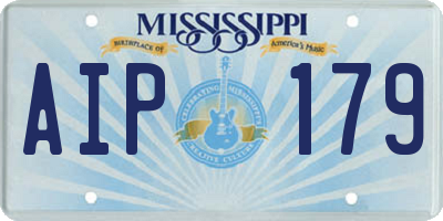 MS license plate AIP179