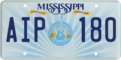 MS license plate AIP180