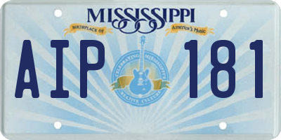 MS license plate AIP181