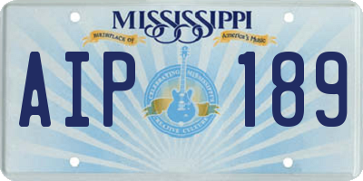 MS license plate AIP189