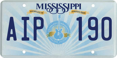 MS license plate AIP190