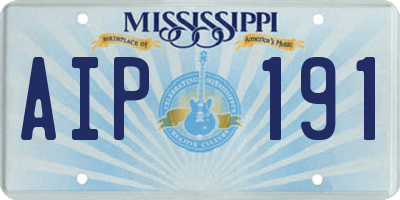 MS license plate AIP191