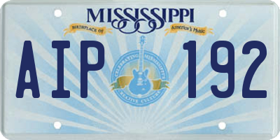 MS license plate AIP192