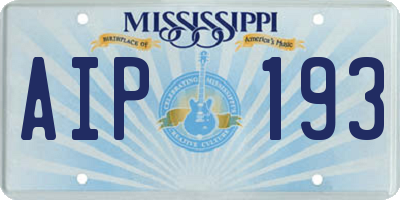 MS license plate AIP193