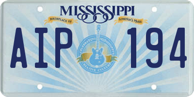 MS license plate AIP194