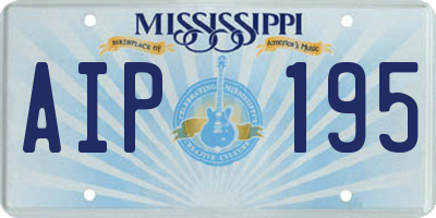 MS license plate AIP195