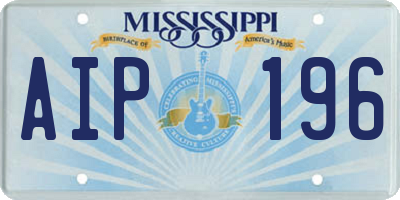 MS license plate AIP196