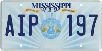 MS license plate AIP197