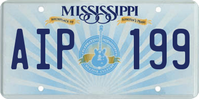 MS license plate AIP199