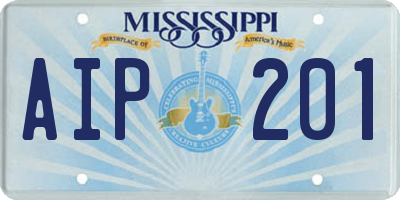 MS license plate AIP201