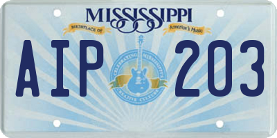 MS license plate AIP203
