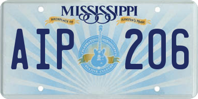 MS license plate AIP206