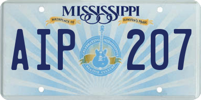 MS license plate AIP207