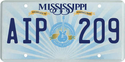 MS license plate AIP209