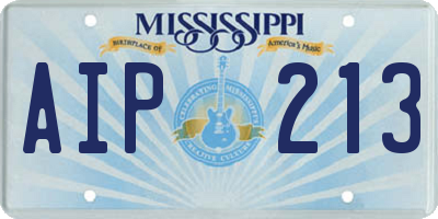MS license plate AIP213