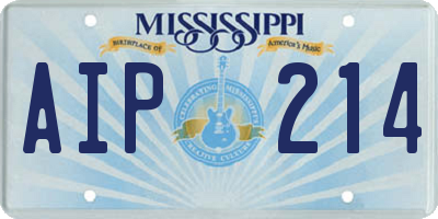 MS license plate AIP214