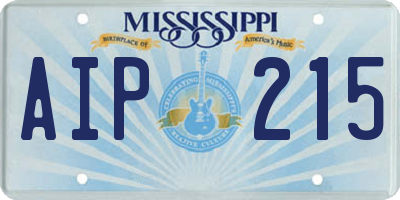 MS license plate AIP215