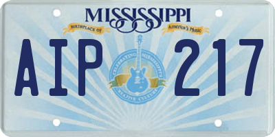 MS license plate AIP217