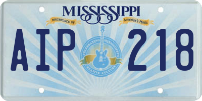 MS license plate AIP218