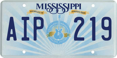 MS license plate AIP219