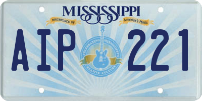 MS license plate AIP221