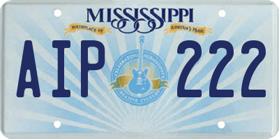 MS license plate AIP222