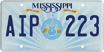 MS license plate AIP223