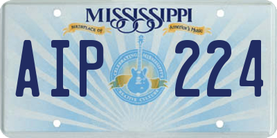 MS license plate AIP224