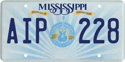 MS license plate AIP228